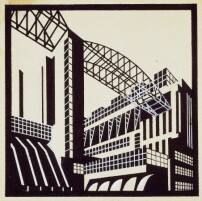 Jakow Tschernichow (1889–1951): Architekturfantasie. Ansicht eines Kraftwerks, 1920er – Anfang der 1930er Jahre 