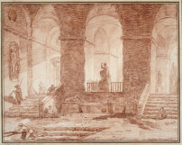 Hubert Robert (1733–1808): Architekturfantasie. Innenansicht eines Palastes, 1776