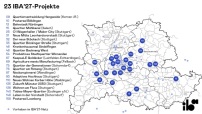 Karte der 23 Projekte für die IBA'27 StadtRegion Stuttgart 