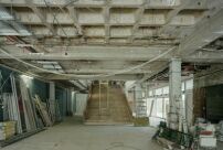 Haupttreppe der Akademie der Künste Hanseatenweg während der Sanierung durch Brenne Architekten