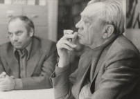 Karl-Heinz Hter (l.) und Selman Selmanagic auf dem 1. Bauhauskolloquium 1976 in Weimar 