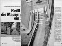 „Privatparkplatz statt Bordsteinkante: Reißt die Mauern ein!“ (ADAC Motorwelt, Heft 10, 1970)  