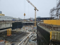 Zustand der Baugrube am Tag der Grundsteinlegung im Februar 2024. Foto: Nikolaus Bernau