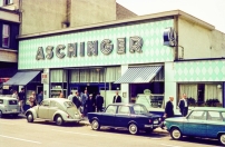 Behelfsbau des Restaurants Aschinger in der Joachimsthaler Strae 23 in Berlin-Charlottenburg, 1964 