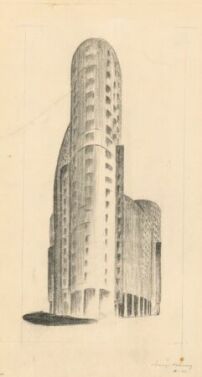 Hochhaus Bahnhof Friedrichstrae in Berlin-Mitte, Wettbewerbsentwurf von 192122