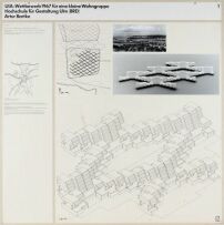 UIA-Wettbewerb für eine kleine Wohngruppe, Dozent: Herbert Ohl, Student: Artur Bartke, 1967, 100 á 100 cm (3 panels), inv. no. T 320.1, T 320.2, T 302
