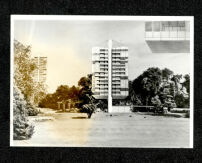 Wohnbauten mit veränderlicher Nutzung, Ansicht, Fotomontage, Dozent: Peter Sulzer, Studierende: Rolf Berner, Mario Forné, Georg Furler, Hans Peter Goeggel, Paul Liner, Christian Ulrich Merten, Isa Maria Moreira da Cunha, 1964-65