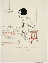 Porträtzeichnung Margarete Schütte-Lihotzkys aus dem Jahr 1927 von Lino Salini, Bild: Public Domain, via Wikimedia Commons