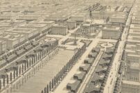 Idealentwurf des 22. Wiener Gemeindebezirks, 1911, Bleistift und Feder laviert, 60,5 � 81,7 cm