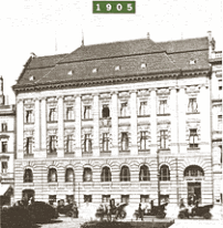 Das Gebude der ehemaligen Berliner Handelsgesellschaft auf der Behrenstrae in Berlin. Messel hielt sich an die Norm handelsherrlicher  Reprsentation mit Hilfe palladianischer Stilformen. Restauriert von der KfW Bank, ist es heute Sitz derselben.  