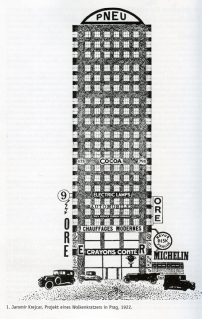 Jaromr Krejcar, Projekt eines Wolkenkratzers in Prag, 1922; Bild: Bauhaus-Universitt Weimar