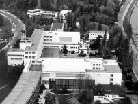 Blick vom obersten Stockwerk des Abgeordneten-Hochhauses auf das Bundeshaus und das Regierungszentrum. (Foto: 1969) 