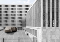 Kleihues + Kleihues: Neubau BND Berlin, Reprsentative Vorfahrt (Perspektive: Stefan Lotz) 