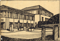 Kunsthaus Zrich und geplante Gestaltung des Vorplatzes, Projektstudie von Karl Moser 1908