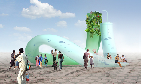 WORK Architecture Company: URBAN AQUALOOP Public space created from infrastructure and natural cycles.